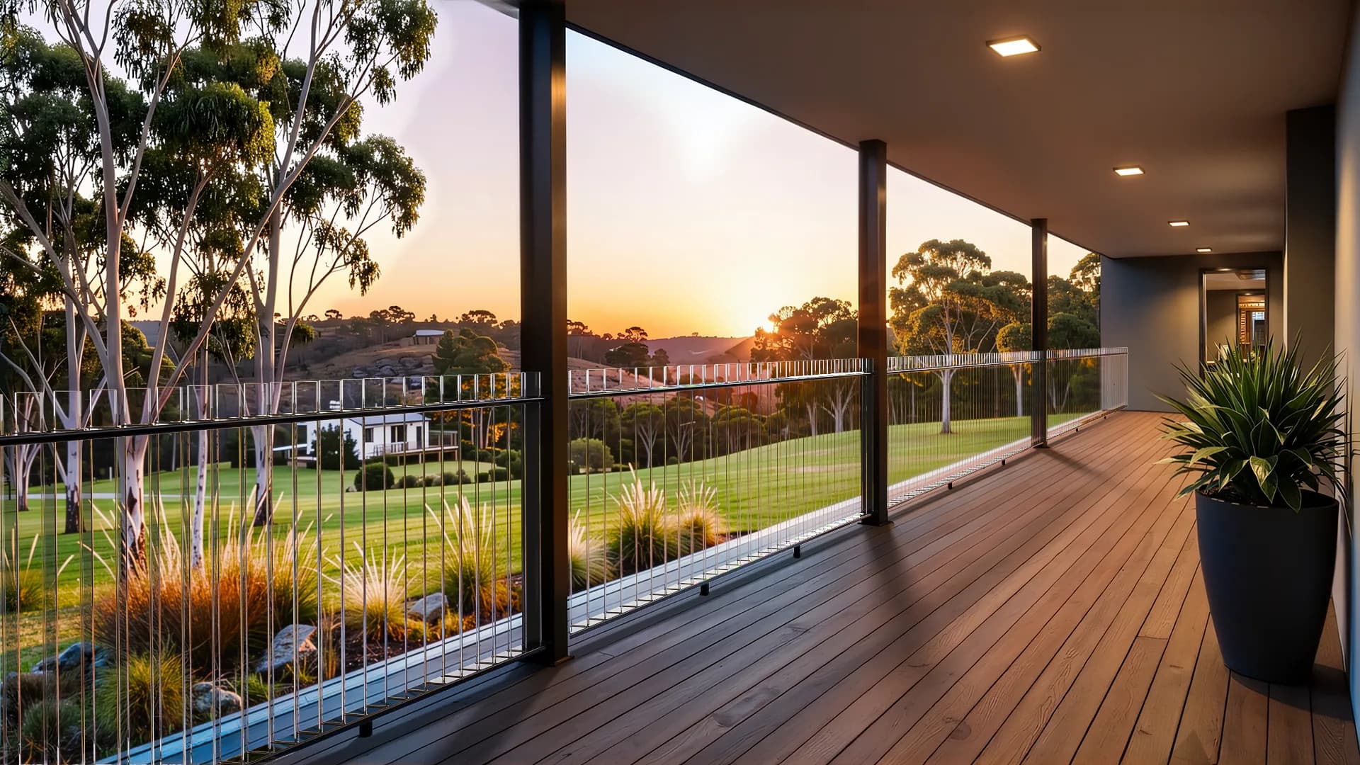 Flo Glass balustrade on a modern deck
